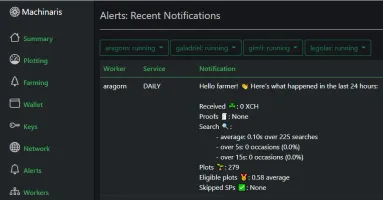 Chiadog alerts example showing log monitoring notifications
