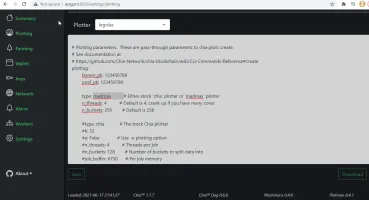 Settings page for Chia, Plotman, and Chiadog configuration