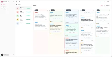 Clawe web dashboard showing Kanban task board