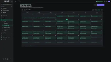 Calendar showing seasonal selections, individual events, and filler coverage