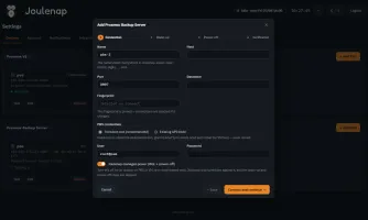 Setup wizard for adding Proxmox hosts and backup servers