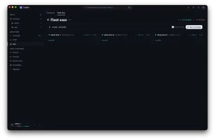 UniSSH Fleet exec — one command across three hosts with per-host exit codes