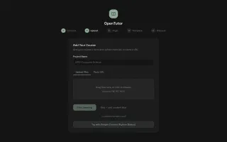 Upload flow — drag and drop PDF for content ingestion