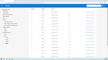 Automatic versioning interface