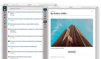 Coldsweat web interface showing feed list and article view