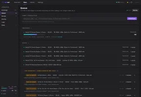 Queue management with Processing, Queued, Lost-on-restart, Issues sections and bulk actions