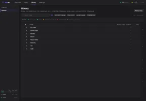 Library browser showing all series and movies with audio, subtitle, runtime, and probe state