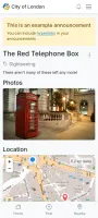 Example announcement on post page