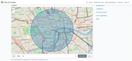Setting location on admin settings page