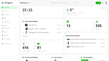 Dashboard showing library stats, recent imports, and top authors