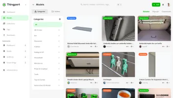 Models library view with filtering