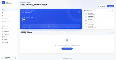 Attic home inventory dashboard in light mode