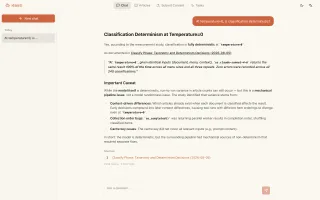 Chat interface showing a question answered with citations linking back to wiki articles
