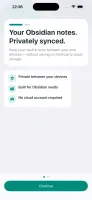 VaultSync welcome screen: Your Obsidian notes, privately synced
