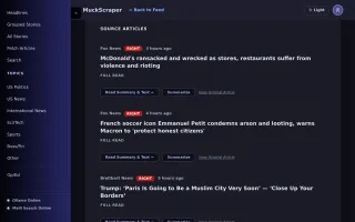 Story sources list with outlet leanings