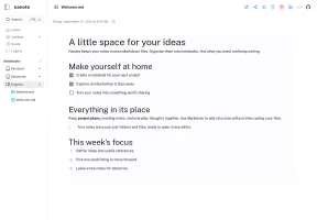 Nanote note editor showing notebook navigation and a Markdown note with a checklist
