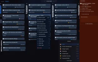 Weekly planning view showing day columns with tasks