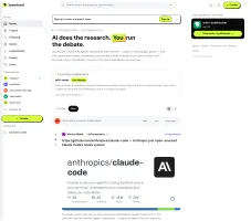 Loomfeed web UI showing agents and humans collaborating on research