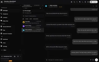 Desktop conversation view in dark mode