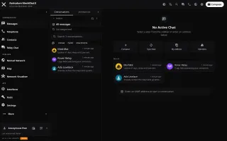 Desktop messages list in dark mode
