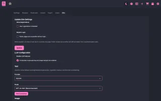 Admin site settings in Dracula theme
