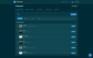 Track Search screen