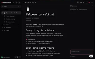 Page with comments panel open