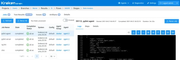 Run execution view