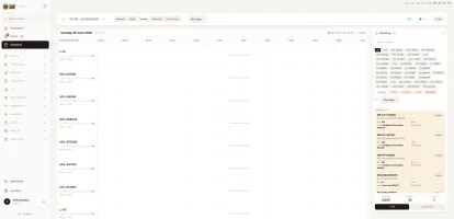 Hourly Gantt view for production scheduling