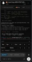 The special-keys pad with arrows, Esc, Tab and modifiers