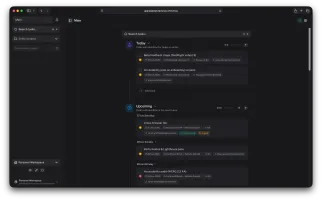 Main dashboard with dark theme