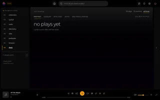 The listening stats page