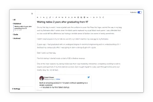 The btw editor used for writing posts and notes