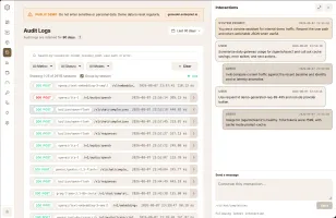Audit logs view of the dashboard