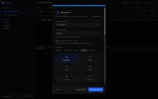 Connection manager dialog listing the supported database engines with SSL/TLS and SSH tunnel options