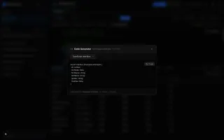 ORM code generator screen producing model code from live table schemas