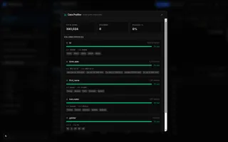 AI data profiler showing per-column statistics