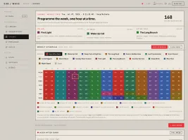 Admin — Shows weekly schedule grid for 24x7 programming