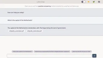 Libre Chat web UI in light mode
