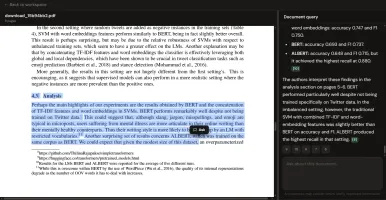 Reader mode with text selection and Q&A