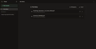 My Library view with session files