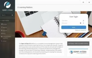 Open eClass platform home page