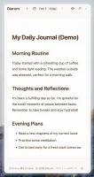 Mobile light theme diary editor