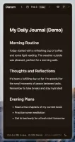 Mobile dark theme diary editor