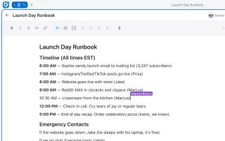 Two people writing in a document simultaneously with live cursors