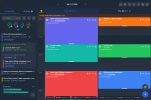 dayGLANCE desktop overview in dark mode