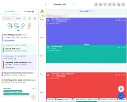 Light mode view of the planner
