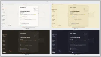 Theme showcase showing available light and dark variants