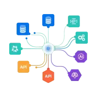 Extensible node ecosystem showing available node types