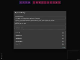 Settings panel for configuring Ollama host and browser executable path